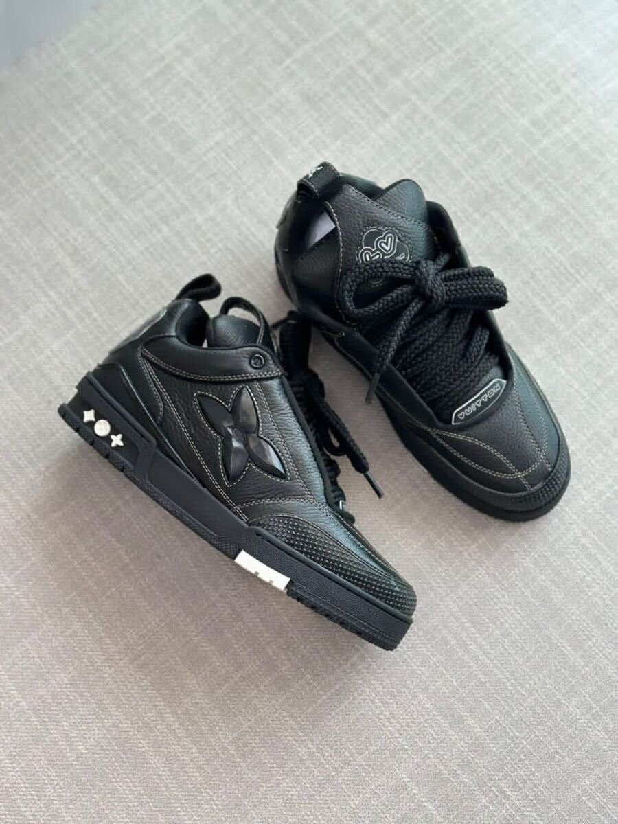 Baskets en cuir noires élégantes