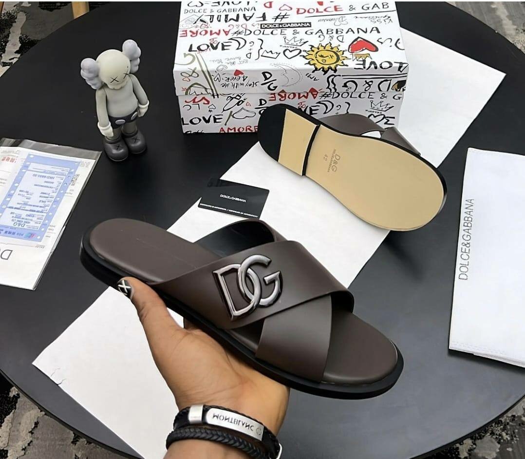 High quality leather slippers