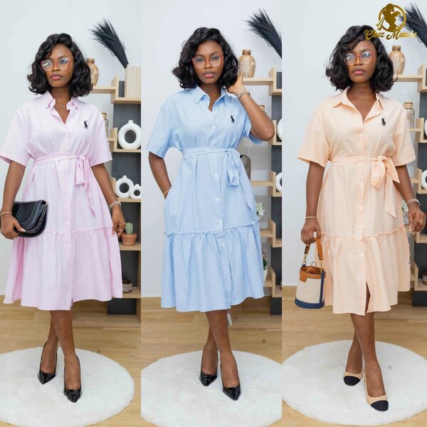 Robe chemise en coton pour femme