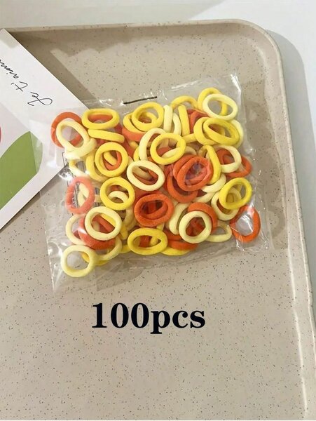 Élastiques cheveux colorés 100pcs