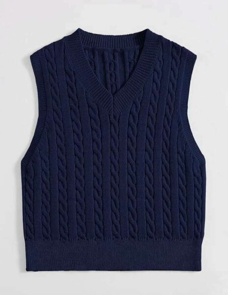 Cardigan sans manche bleu