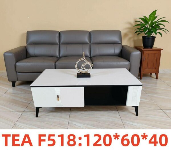 Table basse moderne gris blanc