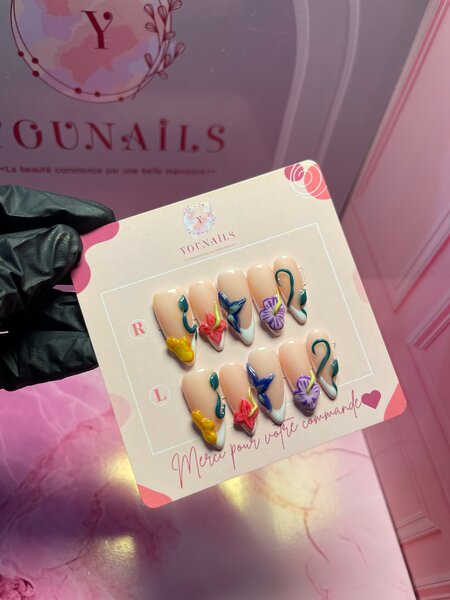 Ongles Press-Ons Floraux