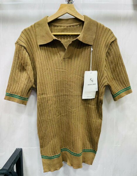 Polo en maille côtelée