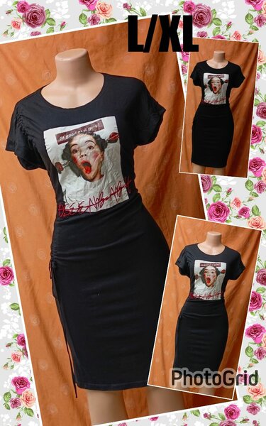 Robe noire L/XL à motif