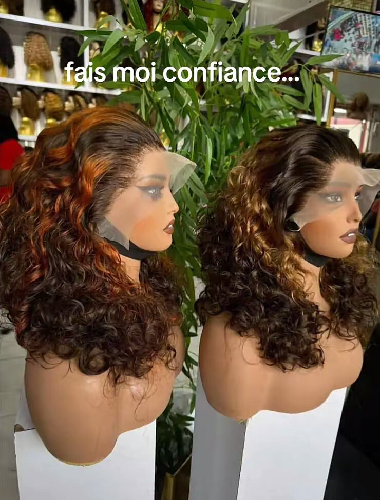 Perruque synthétique curly marron