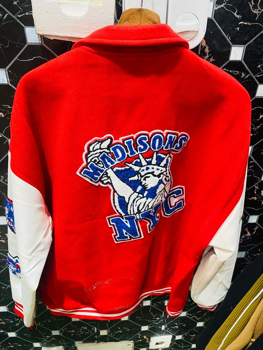Veste Letterman Rouge Style NYC