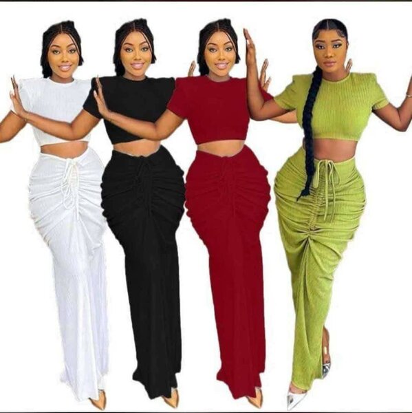 Robe longue élastique femme