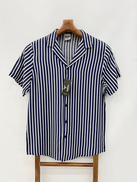 Chemise à rayures bleu blanc