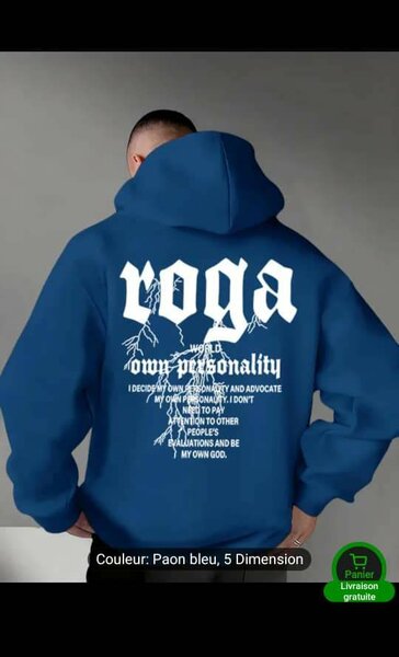 Sweat à Capuche Paon Bleu