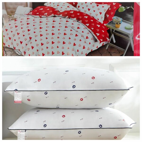 Parure de lit imprimé cœur