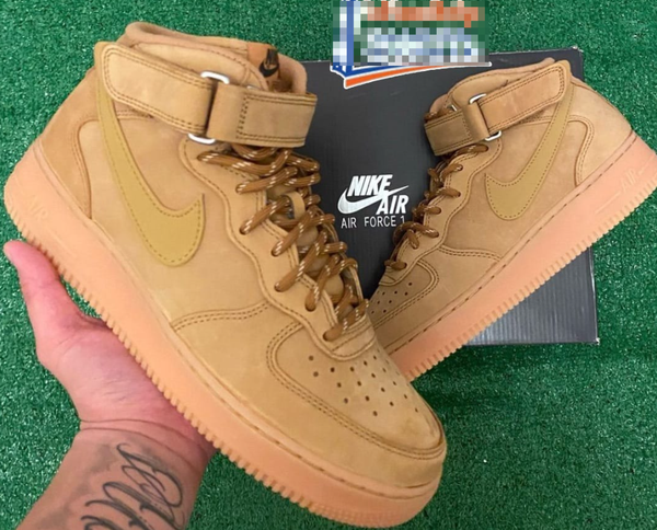 Nike Sportswear Air Force 1 Mid '07 Wb, lin/blé/marron clair/noir/or équipe