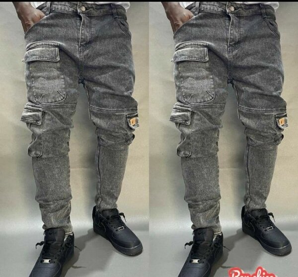 Jean cargo gris stylé
