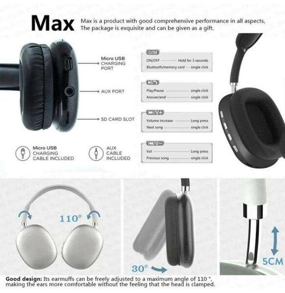 ORIGINAL P9 WIRELESS BLUETOOTH HEADPHONES