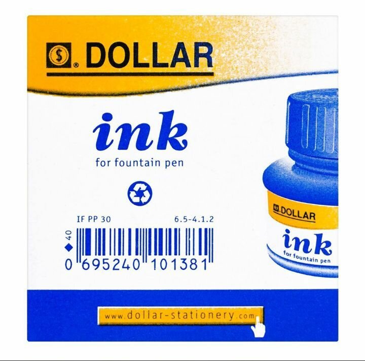 Pack of 6 Dollar Ink For Fountain Pen Blue, 30ml, PP30
