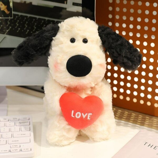 Peluche chien coeur d'amour