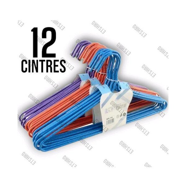 Lot de 12 cintres colorés