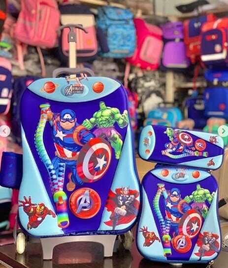 School set of 3 items, print "Avengers"