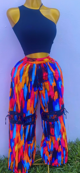 Pantalon ample multicolore