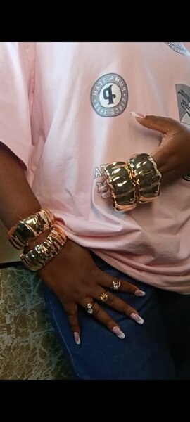 Duo de bracelets jonc doré