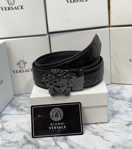 Ceinture en cuir noir Versace
