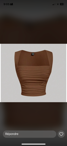 Top bustier marron élégant