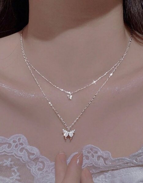 Earings, silver necklaces