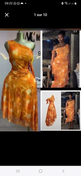 Robe asymétrique orange chic