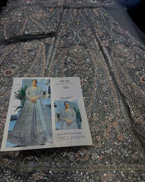 Beautiful 3pc Unstitched Full Work Fancy wear A+Replica