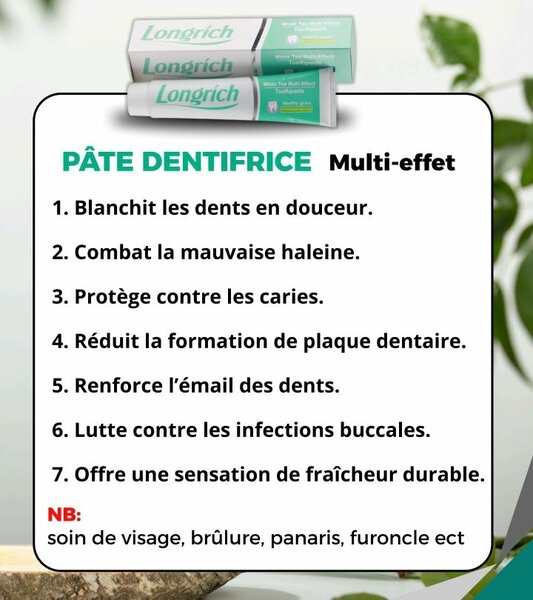 Dentifrice Multi-effet Longrich