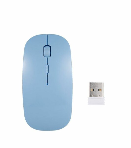 Souris sans fil compacte bleue