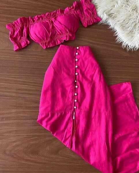 Ensemble jupe et haut fuchsia