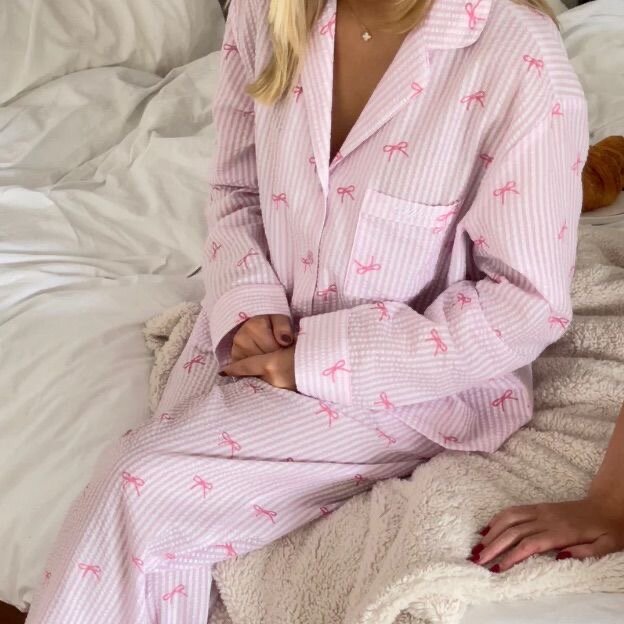 Pyjama rose en coton pour femmes