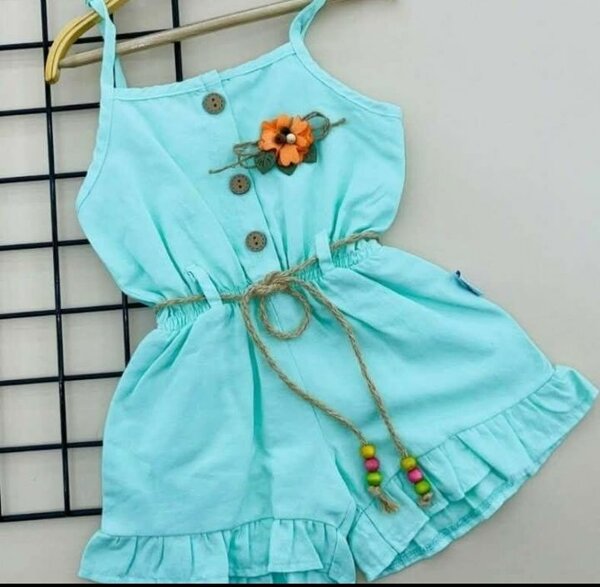 Combinaison bébé été turquoise