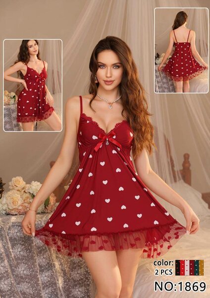 Nuisette sexy à pois