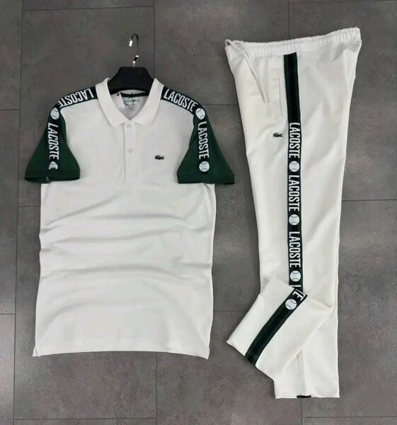 Ensemble homme Lacoste blanc et vert