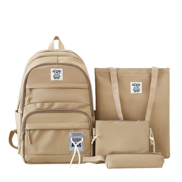 Set de sacs à dos beige 4 pièces