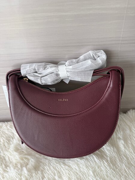 Sac à main cuir bordeau Polene