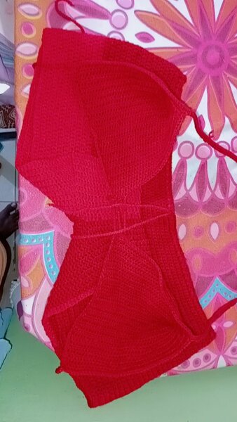 Maillot de Bain Crochet Rouge