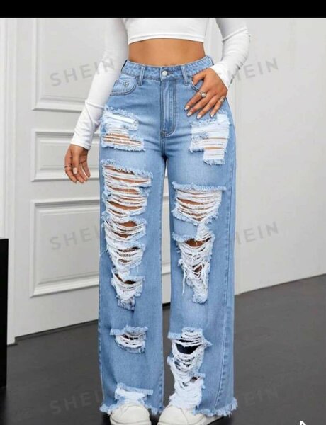Jeans déchirés larges SheIn