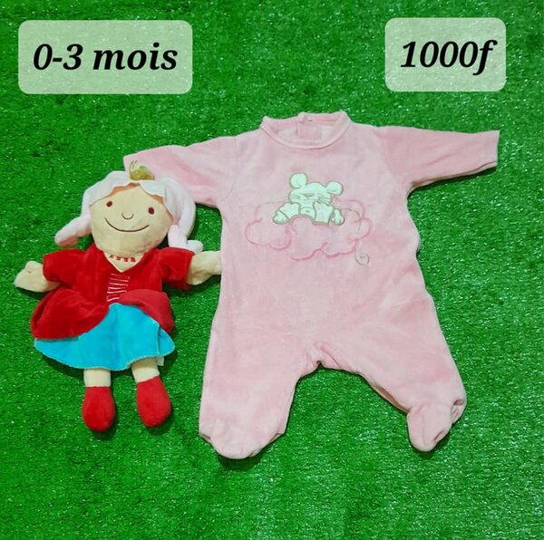 Salopette pour nouveau-né, velours 0-3 mois