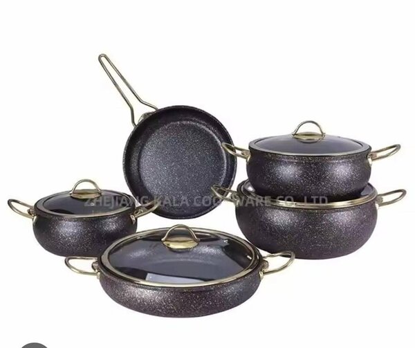 9pcs Nonstick cookware Granite