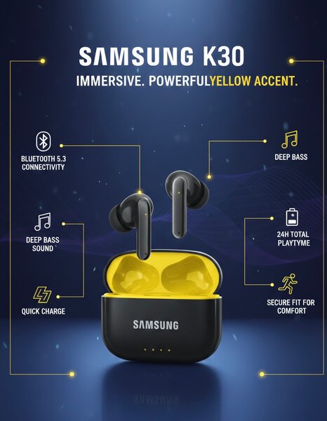 Écouteurs Samsung K30 sans fil Bluetooth