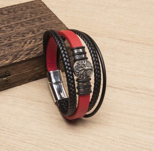 Bracelet en cuir arbre de vie