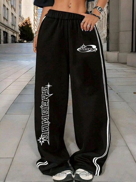 Pantalon large noir pour femme