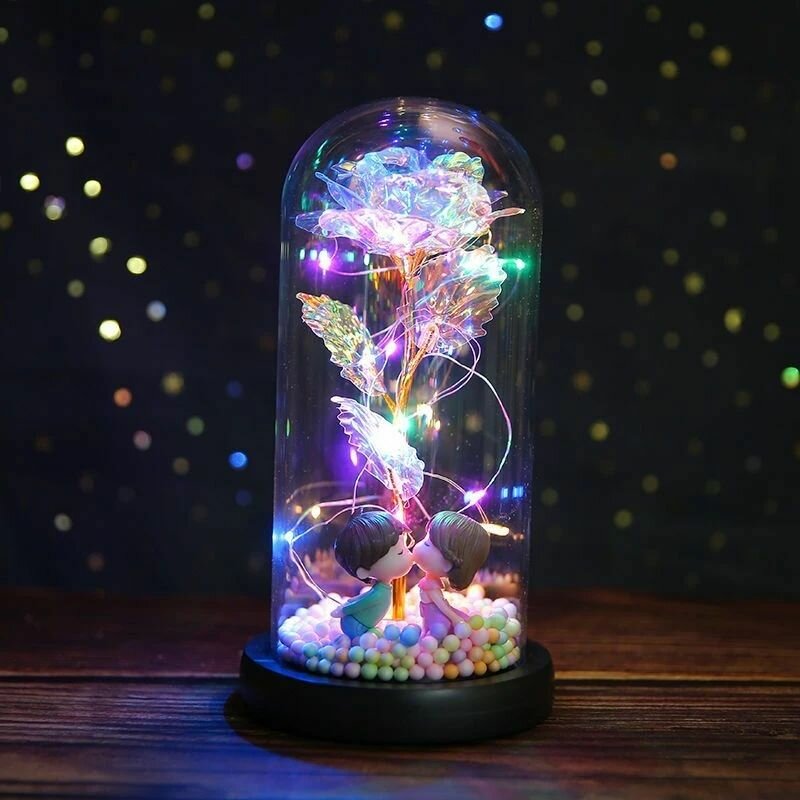 Светильник Роза под стеклянным куполом