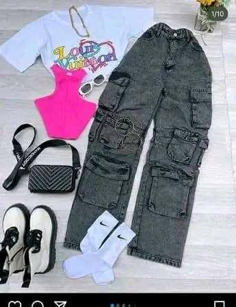 Cargo femme gris foncé