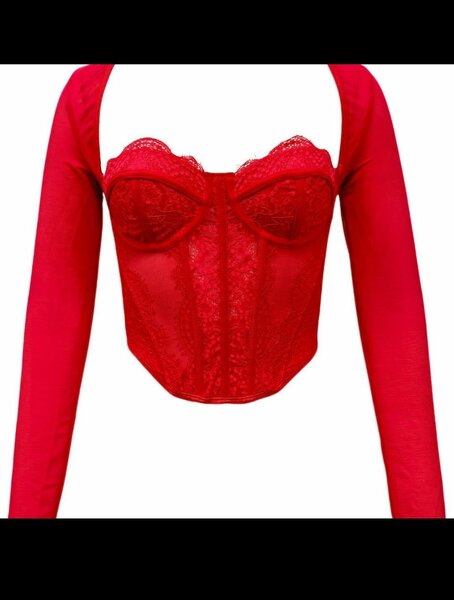 Corset en dentelle noir ou rouge