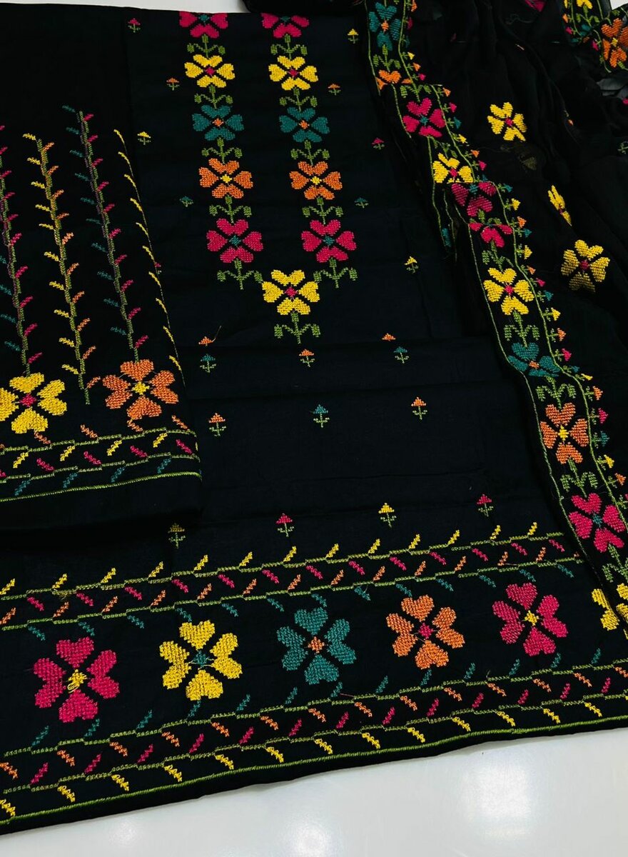 Embroided lawn cotton suit