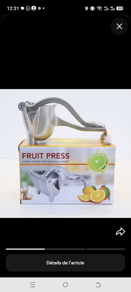 Pressoir à Fruits Manuel